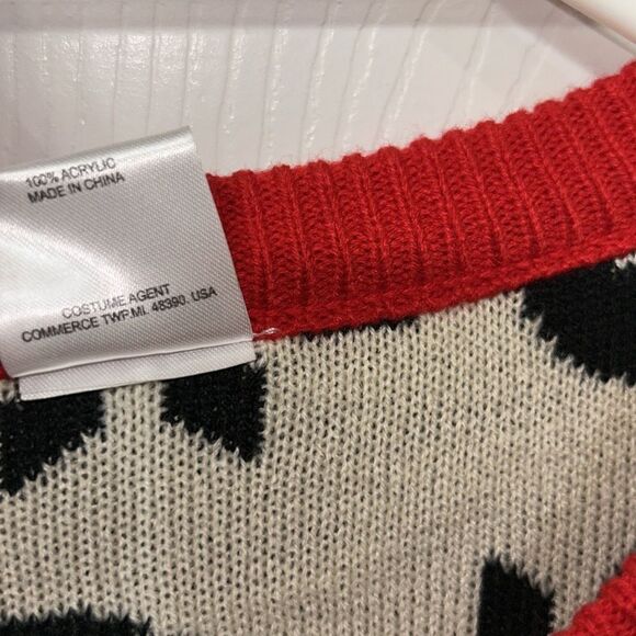 Women’s Black,Red & White Owl Sweater(Size Medium) - Picture 4 of 5